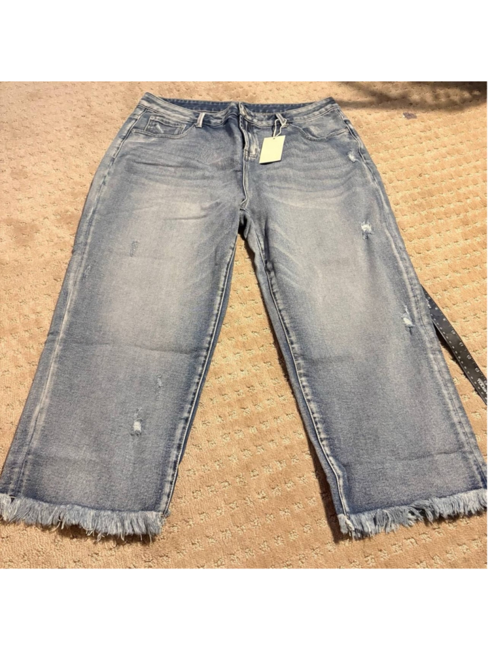 Flamingals Frayed Hem Stretchy High Waisted Distressed M.. - Picture 5 of 5